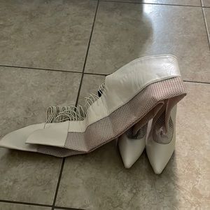 Cream thigh boots